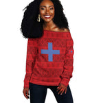 Kingdom of Ndongo Off Shoulder Sweater Utuminu ua Ngola