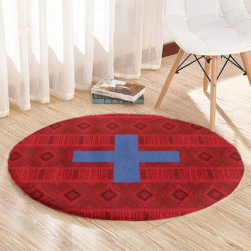 Kingdom of Ndongo Round Carpet Utuminu ua Ngola