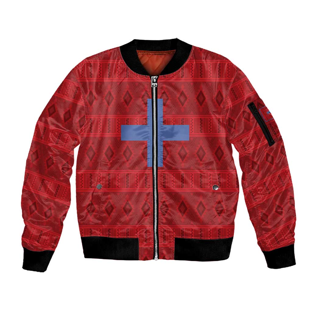 Kingdom of Ndongo Sleeve Zip Bomber Jacket Utuminu ua Ngola