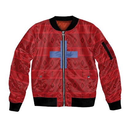 Kingdom of Ndongo Sleeve Zip Bomber Jacket Utuminu ua Ngola