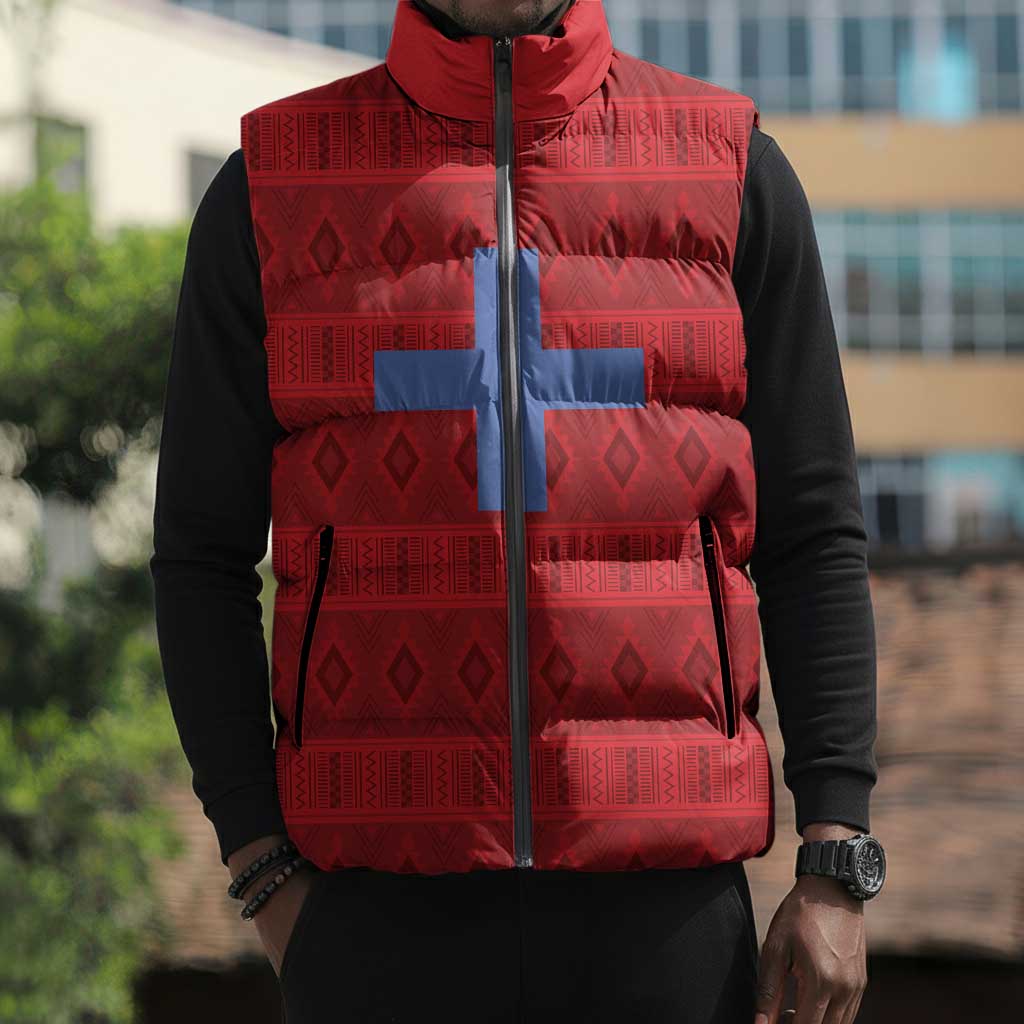 Kingdom of Ndongo Sleeveless Puffer Jacket Utuminu ua Ngola