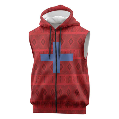 Kingdom of Ndongo Sleeveless Zip Hoodie Utuminu ua Ngola