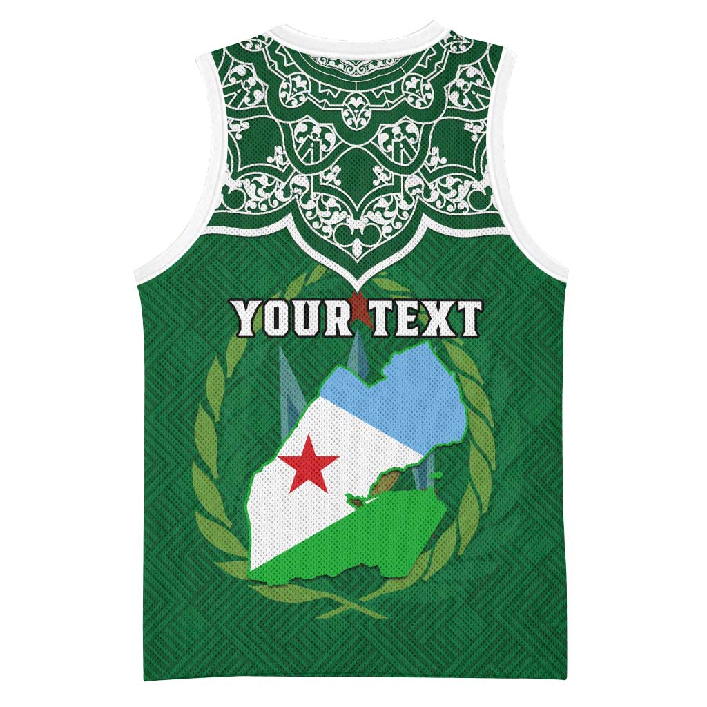 Custom Djibouti Basketball Jersey with Jabuuti Emblem and Islamic Floral Circle LT01