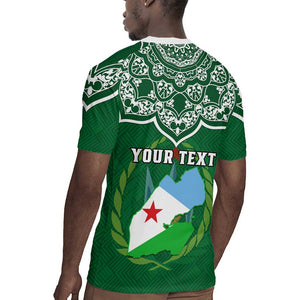 Custom Djibouti Rugby Jersey with Jabuuti Emblem and Islamic Floral Circle