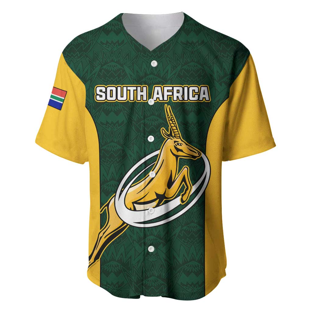 Custom South Africa Rugby Baseball Jersey - Springboks Go Champions with Protea Pattern