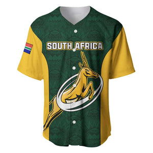 Custom South Africa Rugby Baseball Jersey - Springboks Go Champions with Protea Pattern