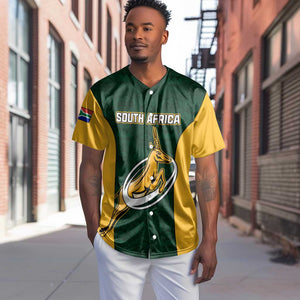 Custom South Africa Rugby Baseball Jersey - Springboks Go Champions with Protea Pattern