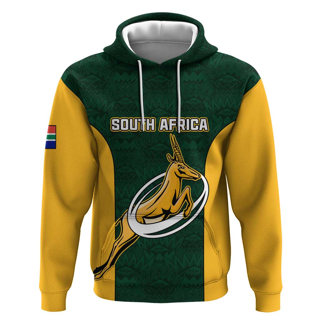 Custom South Africa Rugby Hoodie - Springboks Go Champions with Protea Pattern