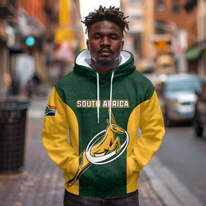 Custom South Africa Rugby Hoodie - Springboks Go Champions with Protea Pattern