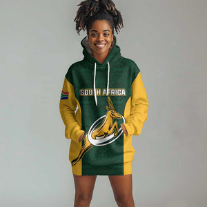 Custom South Africa Rugby Hoodie Dress - Springboks Go Champions with Protea Pattern