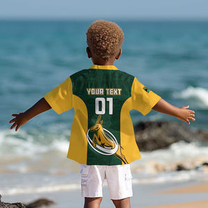 Custom South Africa Rugby Kid Hawaiian Shirt - Springboks Go Champions with Protea Pattern