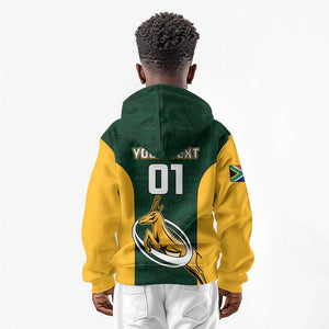 Custom South Africa Rugby Kid Hoodie - Springboks Go Champions with Protea Pattern