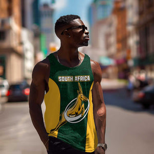 Custom South Africa Rugby Men Tank Top - Springboks Go Champions with Protea Pattern