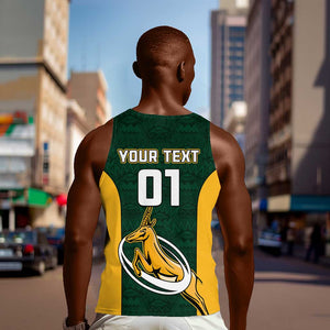 Custom South Africa Rugby Men Tank Top - Springboks Go Champions with Protea Pattern