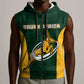Custom South Africa Rugby Sleeveless Zip Hoodie - Springboks Go Champions with Protea Pattern - African Pride