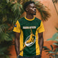 Custom South Africa Rugby T shirt - Springboks Go Champions with Protea Pattern