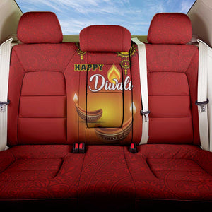 Diwali Festival Back Car Seat Cover with Diya and Paisley Pattern