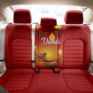 Diwali Festival Back Car Seat Cover with Diya and Paisley Pattern