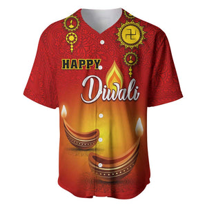 Personalized Diwali Festival Baseball Jersey with Diya and Paisley Pattern