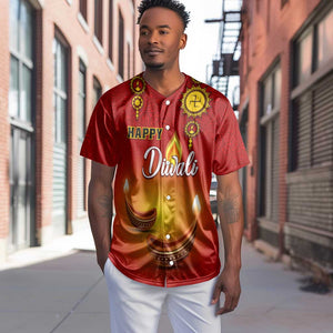 Personalized Diwali Festival Baseball Jersey with Diya and Paisley Pattern