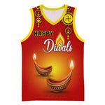 Personalized Diwali Festival Basketball Jersey with Diya and Paisley Pattern LT01