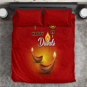 Diwali Festival Bedding Set with Diya and Paisley Pattern