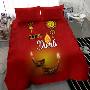 Diwali Festival Bedding Set with Diya and Paisley Pattern