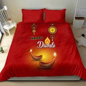 Diwali Festival Bedding Set with Diya and Paisley Pattern