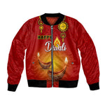 Personalized Diwali Festival Bomber Jacket with Diya and Paisley Pattern
