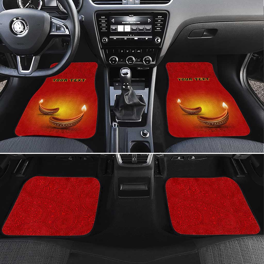 Diwali Festival Car Mats with Diya and Paisley Pattern