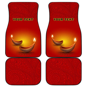 Diwali Festival Car Mats with Diya and Paisley Pattern