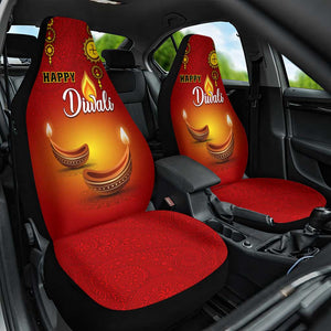 Diwali Festival Car Seat Cover with Diya and Paisley Pattern