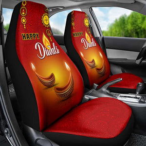 Diwali Festival Car Seat Cover with Diya and Paisley Pattern