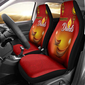 Diwali Festival Car Seat Cover with Diya and Paisley Pattern