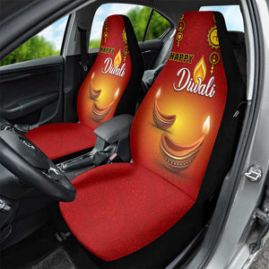 Diwali Festival Car Seat Cover with Diya and Paisley Pattern