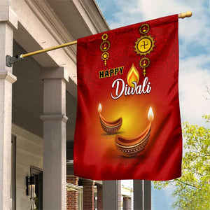 Diwali Festival Garden Flag with Diya and Paisley Pattern