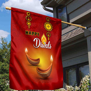 Diwali Festival Garden Flag with Diya and Paisley Pattern