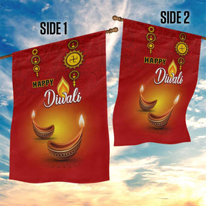 Diwali Festival Garden Flag with Diya and Paisley Pattern