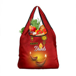 Diwali Festival Grocery Bag with Diya and Paisley Pattern