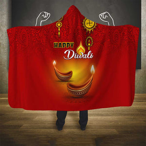 Diwali Festival Hooded Blanket with Diya and Paisley Pattern