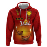 Personalized Diwali Festival Hoodie with Diya and Paisley Pattern