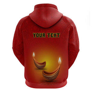 Personalized Diwali Festival Hoodie with Diya and Paisley Pattern