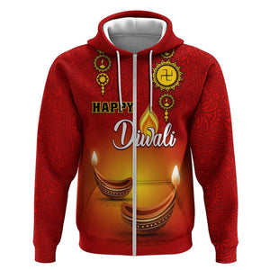 Personalized Diwali Festival Hoodie with Diya and Paisley Pattern