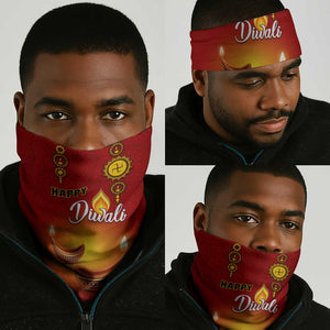 Diwali Festival Neck Gaiter Diya and Paisley Pattern LT01