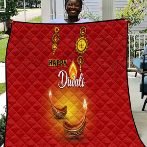 Diwali Festival Quilt with Diya and Paisley Pattern