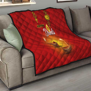 Diwali Festival Quilt with Diya and Paisley Pattern