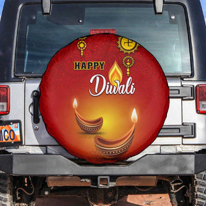 Diwali Festival Spare Tire Cover with Diya and Paisley Pattern