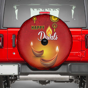 Diwali Festival Spare Tire Cover with Diya and Paisley Pattern