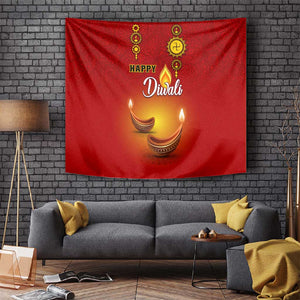 Diwali Festival Tapestry with Diya and Paisley Pattern