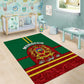 Morocco Proclamation Day Area Rug with Marruecos Coat of Arms and Roses Pattern